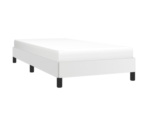 Estructura de cama sin colchón cuero sintético blanco 80x200 cm