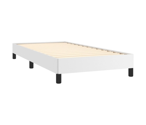 Estructura de cama sin colchón cuero sintético blanco 80x200 cm