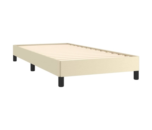 Estructura de cama sin colchón cuero sintético crema 80x200 cm