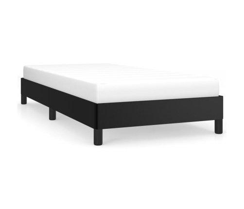 Estructura de cama sin colchón cuero sintético negro 90x190 cm