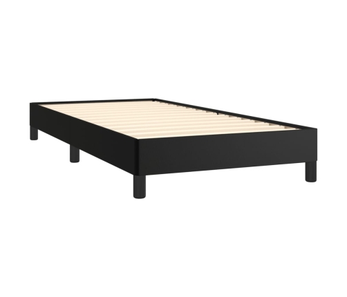 Estructura de cama sin colchón cuero sintético negro 90x190 cm