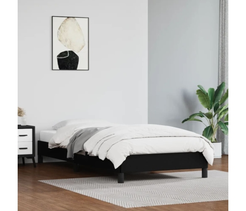 vidaXL Estructura de cama de cuero sintético negro 90x200 cm