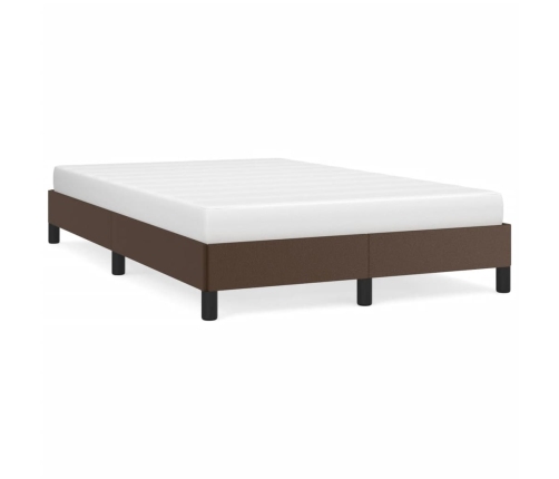Estructura de cama sin colchón cuero sintético marrón 120x200cm