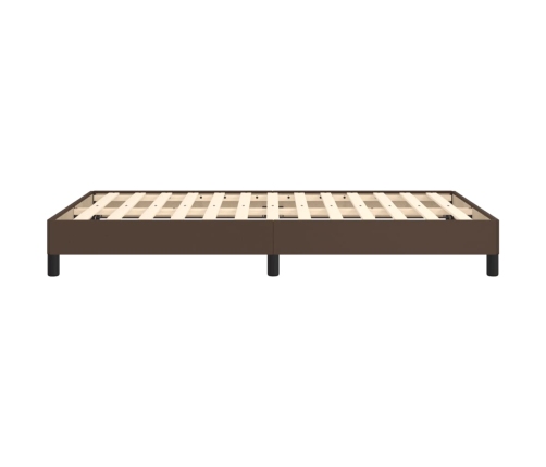 Estructura de cama sin colchón cuero sintético marrón 120x200cm