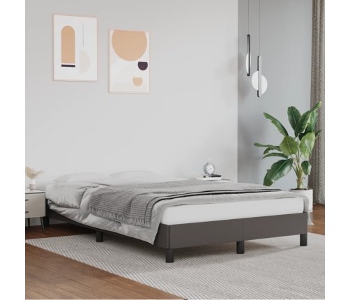 vidaXL Estructura de cama de cuero sintético gris 120x200 cm