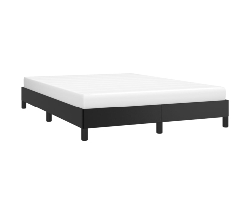 Estructura de cama sin colchón cuero sintético negro 140x190 cm