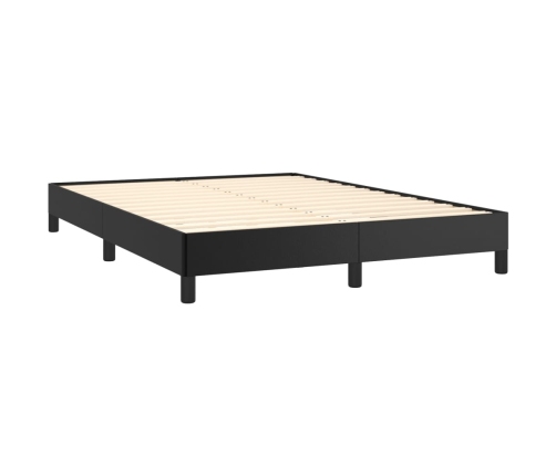 Estructura de cama sin colchón cuero sintético negro 140x190 cm