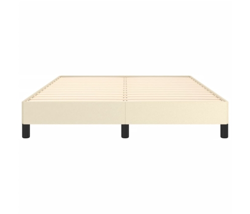 Estructura de cama sin colchón cuero sintético crema 140x190 cm