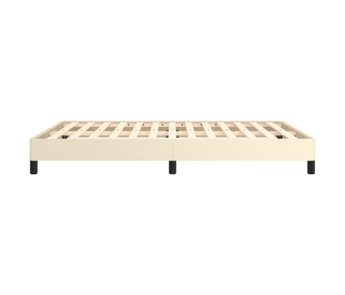 Estructura de cama sin colchón cuero sintético crema 140x190 cm