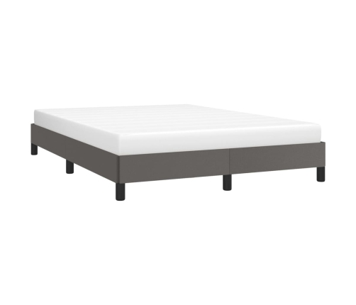 Estructura de cama sin colchón cuero sintético gris 140x190 cm