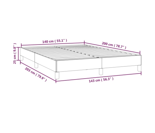 Estructura de cama sin colchón cuero sintético negro 140x200 cm