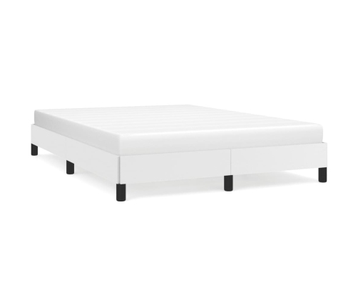 vidaXL Estructura de cama de cuero sintético blanco 140x200 cm