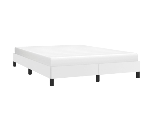 vidaXL Estructura de cama de cuero sintético blanco 140x200 cm