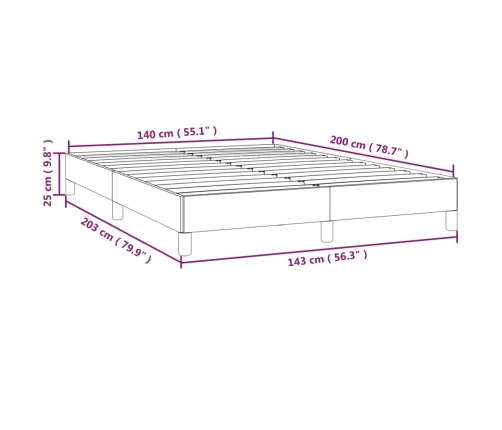 vidaXL Estructura de cama de cuero sintético blanco 140x200 cm