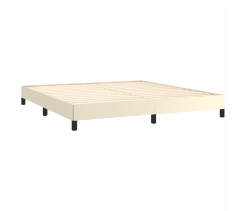 Estructura de cama sin colchón cuero sintético crema 180x200 cm