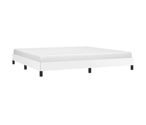 Estructura de cama sin colchón cuero sintético blanco 200x200cm