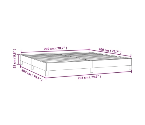 Estructura de cama sin colchón cuero sintético gris 200x200 cm