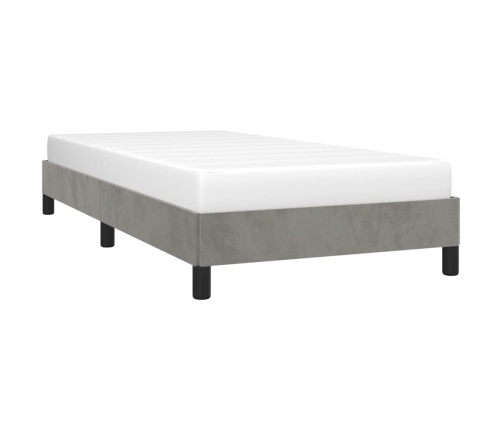 Estructura de cama sin colchón terciopelo gris claro 80x200 cm