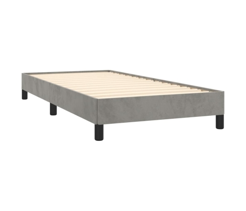 Estructura de cama sin colchón terciopelo gris claro 80x200 cm