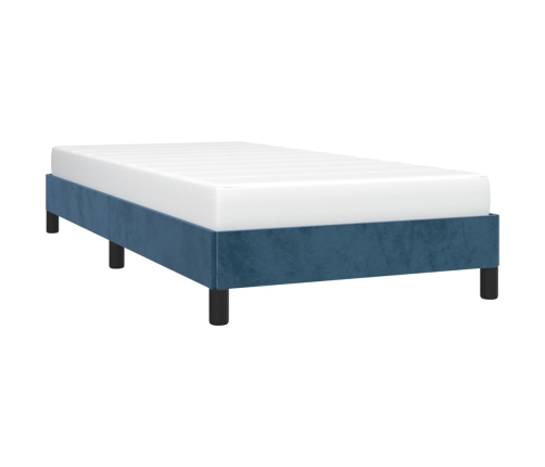 Estructura de cama sin colchón terciopelo azul oscuro 80x200 cm