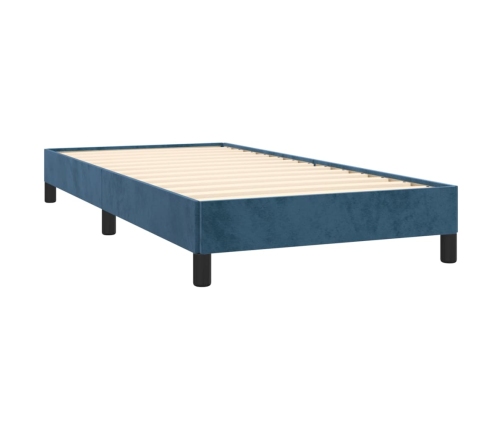 Estructura de cama sin colchón terciopelo azul oscuro 80x200 cm