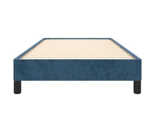 Estructura de cama sin colchón terciopelo azul oscuro 80x200 cm