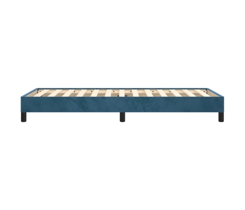 Estructura de cama sin colchón terciopelo azul oscuro 80x200 cm