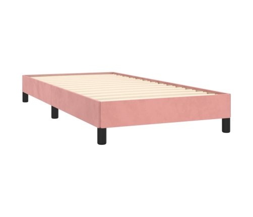 Estructura de cama sin colchón terciopelo rosa 80x200 cm