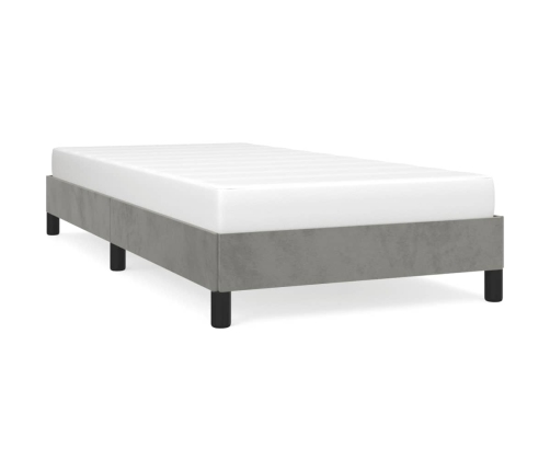 Estructura de cama sin colchón terciopelo gris claro 90x190 cm