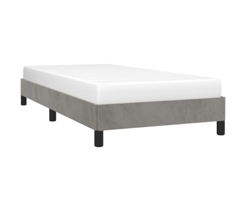 Estructura de cama sin colchón terciopelo gris claro 90x200 cm