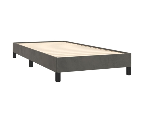 Estructura de cama sin colchón terciopelo gris oscuro 90x200 cm