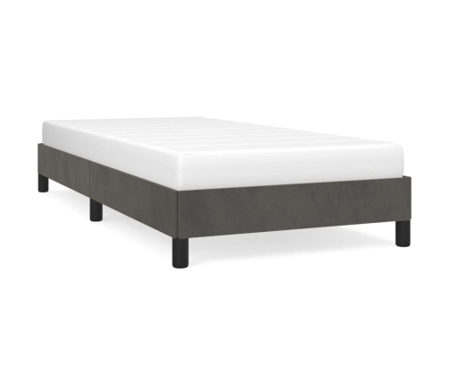 Estructura de cama sin colchón terciopelo gris oscuro 100x200cm