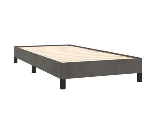 Estructura de cama sin colchón terciopelo gris oscuro 100x200cm