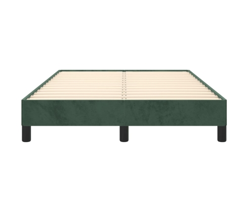 Estructura cama sin colchón terciopelo verde oscuro 120x200 cm