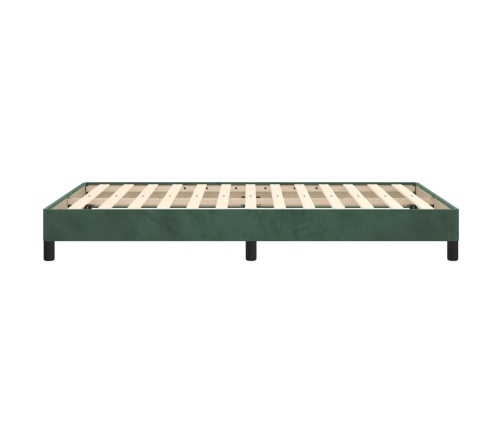 Estructura cama sin colchón terciopelo verde oscuro 120x200 cm