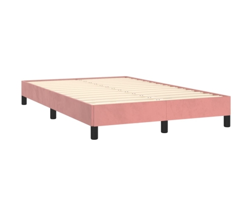 Estructura de cama sin colchón terciopelo rosa 120x200 cm