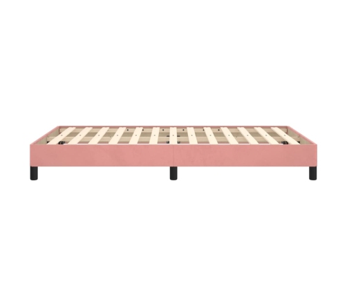 Estructura de cama sin colchón terciopelo rosa 120x200 cm