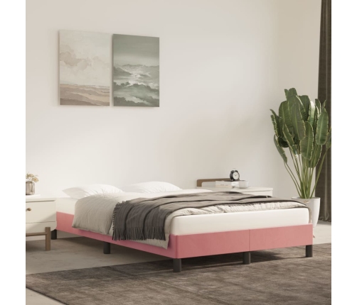 Estructura de cama sin colchón terciopelo rosa 120x200 cm