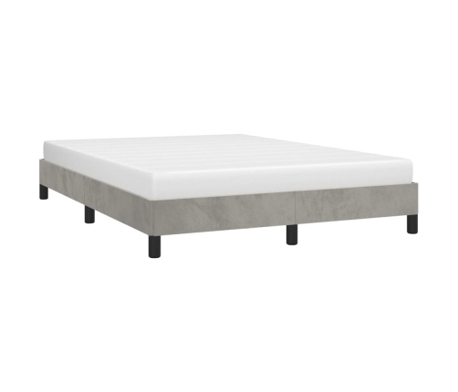 Estructura de cama sin colchón terciopelo gris claro 140x190 cm