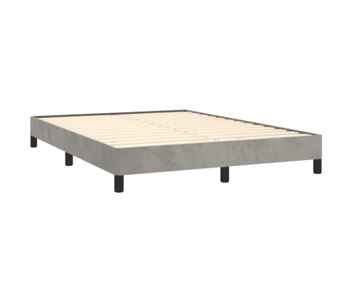 Estructura de cama sin colchón terciopelo gris claro 140x190 cm