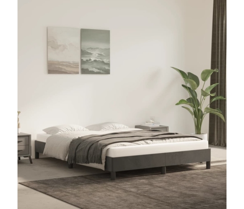 vidaXL Estructura de cama de terciopelo gris oscuro 140x190 cm