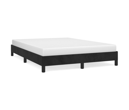 Estructura de cama sin colchón terciopelo negro 140x190 cm