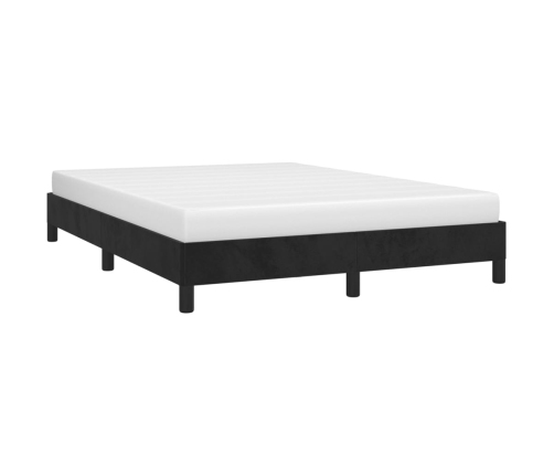 Estructura de cama sin colchón terciopelo negro 140x190 cm