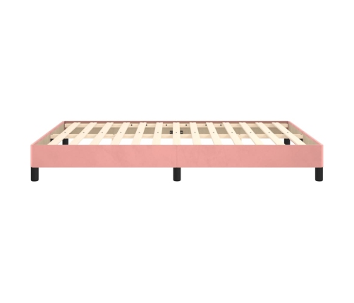 Estructura de cama sin colchón terciopelo rosa 140x190 cm