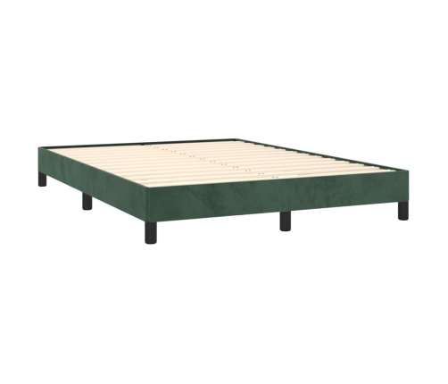 Estructura cama sin colchón terciopelo verde oscuro 140x200 cm