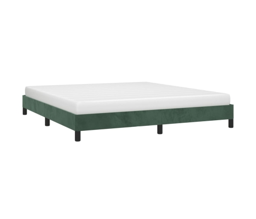 Estructura cama sin colchón terciopelo verde oscuro 160x200 cm