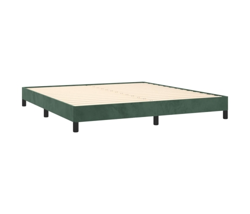 Estructura cama sin colchón terciopelo verde oscuro 160x200 cm