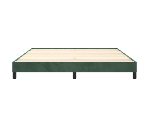 Estructura cama sin colchón terciopelo verde oscuro 160x200 cm