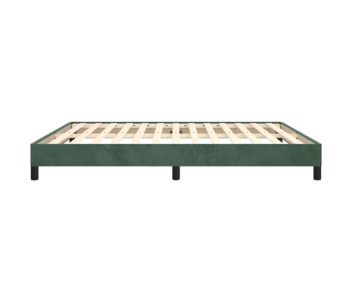 Estructura cama sin colchón terciopelo verde oscuro 160x200 cm