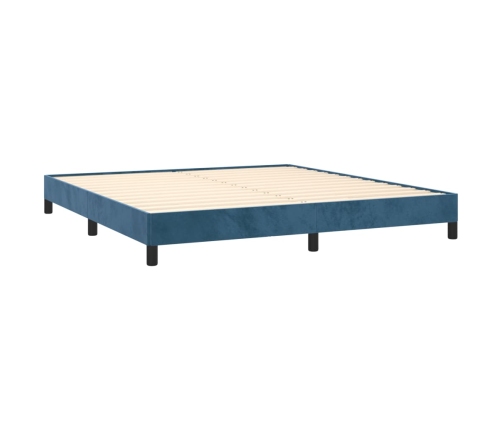 Estructura de cama sin colchón terciopelo azul oscuro 160x200cm